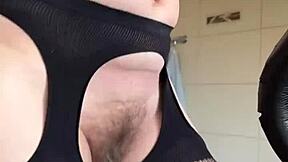 Hairy MILF's Intense Fetish Workout Session