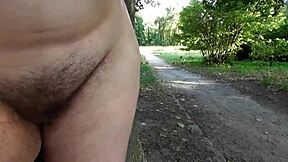 hairy mature flashing nude in public