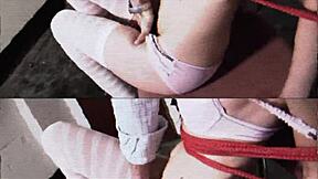 bound blonde slave gets fucked