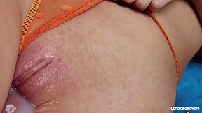 Teen Rubs Pussy Through Panties For Creamy Cum Reward