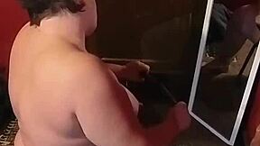 big ass milf hints at orgasm on dildo chair