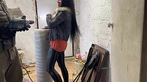 Step mom unexpectedly sucks step son construction worker, he cums in mouth