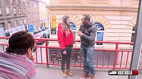 sarah smith getting a taste of big cock in public