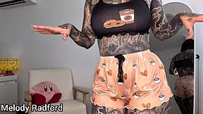 Sleep wear try on haul with european models in bedroom.