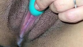 Latina wife masturbates with cum oozing from tight pussy