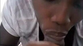 Hey, watch this stepdad deepthroat and spit on big black cock! 😈