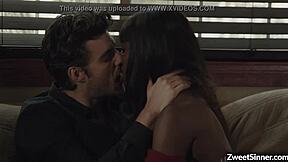 ana foxxx rides her lover's huge white dick crazy