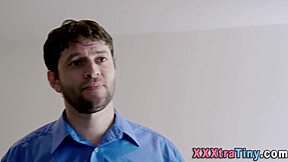 Teenager in uniform giving handjob and blowjob