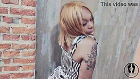 Stripper Club Dancing: Ebony Twerking, Body Shaking In Sexy Dress