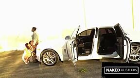 i watch two ebony baddies suck big dick outside rolls royce in florida street
