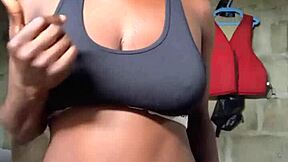 Dripping Gal Rips Clothes For Solo Masturbation