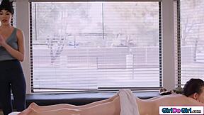 Unexpected Massage Turns Into Lesbian Pussy Licking