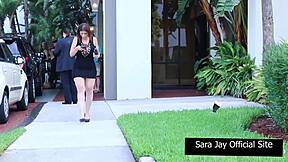 Super hot brunete sara with big tits about to ride huge cock