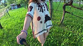 Babe Undresses And Walks Naked In Nature