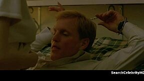 Alexandra Daddario Undresses Fully Naked, Bound In Bondage On The Sofa.