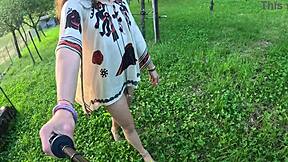 Babe Undresses And Walks Naked In Nature