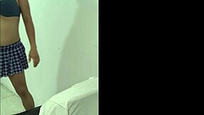 Mature stepmother in student uniform fetish sex exhibition