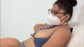 Mature stepmother in student uniform fetish sex exhibition