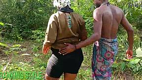 Bbw has outside sex doggystyle bent over