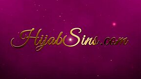 Arab virgin girlfriend wears hijab during christmas sex with boyfriend