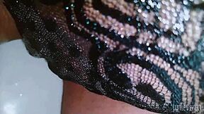 Naughty Babe Fingers Shaved Pussy In Public Restroom