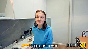 Russian college slut shows body for first anal debt