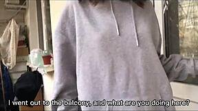 she felt excited watching me cum on the balcony