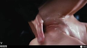 Blonde fuck doll freeze fucked with creampie and squirting