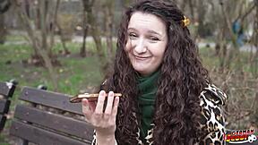 German scout bangs teen 18+ Alisa Horakova with saggy tits at rough casting