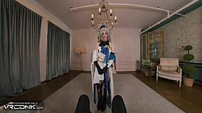 Skinny Bronya In Stockings Gets Intensely Fucked With Moans In Honkai Star Rail Cosplay Parody VR