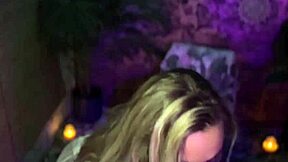 Blonde Curvy Woman Tries On Bikini