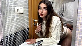 Landlord Collects Rent By Fucking Latina In Bathroom While Boyfriend Cooks