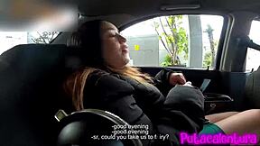 Latina Gets Horny In Taxi