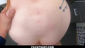 loss prevention officer catches teen in doggystyle blowjob act at the shop