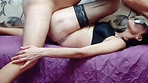 Wife poses in lingerie for homemade porn