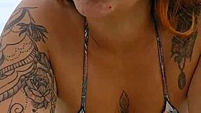 Young african flashes panties on usa beach to tease married men for good fuck