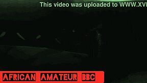 Ebony couple enjoys a homemade moment with big black cock