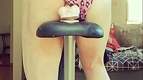 Tranny Babe Veronica Trains with Dildo