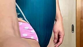 Wow, Asian Teen in Swimsuit Gets Anal Training!