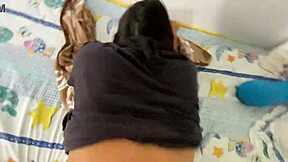 Amateur Latina sister-in-law gets fucked with shorts on