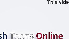 Gorgeous 18-year-old student nurse in panties and pantyhose reaches orgasm from oral pleasure