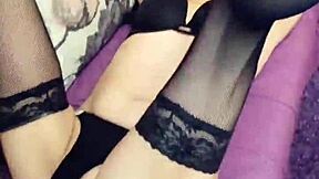 Wife poses in lingerie for homemade porn