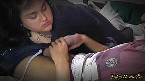 Chubby Friend Gags on Big Tits Blowjob During Free Fire Game.