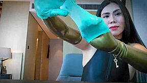Asmr Latex Glove Fetish Mistress Dominates With Rubber Gloves