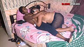 Olosho Lesbians Tease Boobs Before Huge Cucumber Play