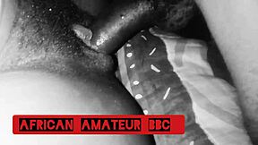 Ebony couple enjoys a homemade moment with big black cock