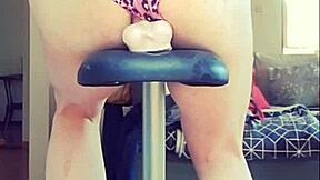 Tranny Babe Veronica Trains with Dildo