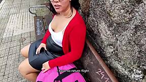 Razy latina teen fucks stranger for money in public