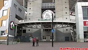 Inked Goth Prostitute Sucks Tourist's Cock