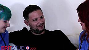 Two british nurses care for their patient in turns.